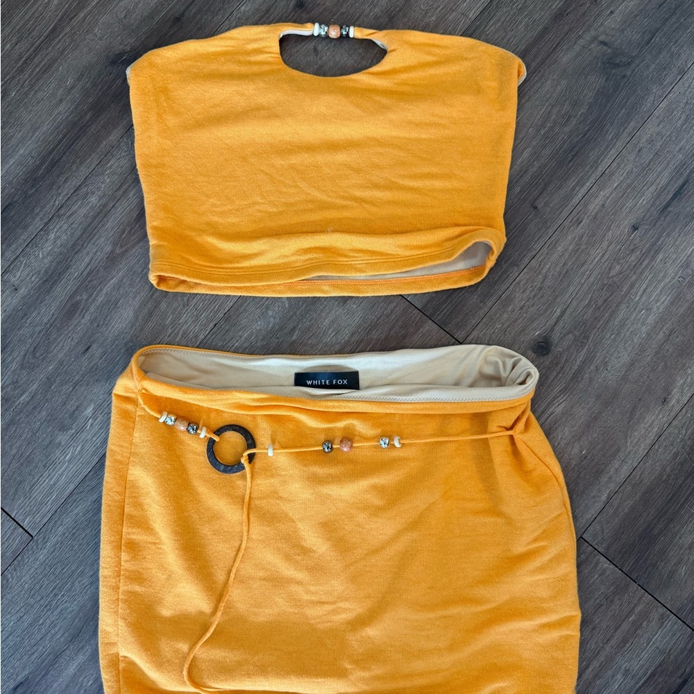 Women's Orange Skirt Set